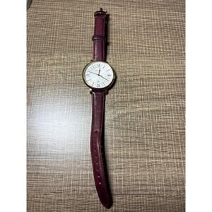 Fossil Watch Womens 35mm Round Date Jacqueline Gold Tone Brown Band New Battery